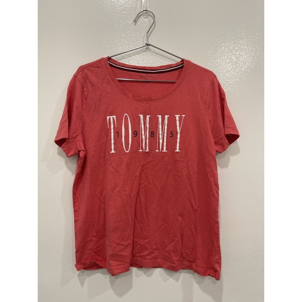 Tommy‎ Hilfiger Logo Graphic Tee – Orange  (women  L/G)